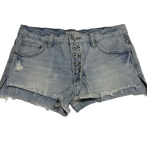 Free People Micro Shorts Cut Off Jorts Light wash Low rise Jean size 25